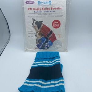 Signature Fashion Pet Collection rugby stripe dog pet sweater sz XS 8”